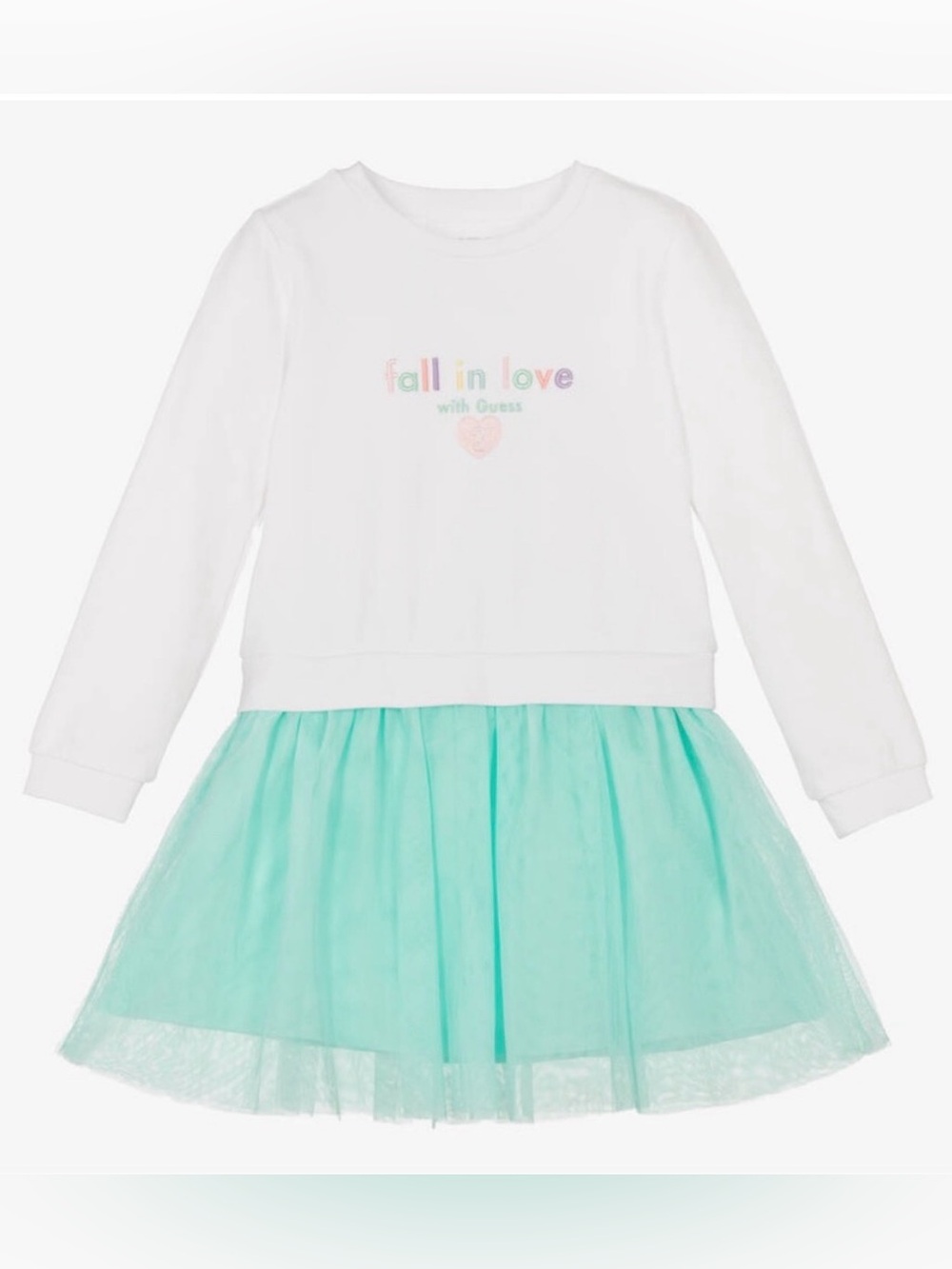 Guess Girls Green & White Tulle Dress 6X / 7